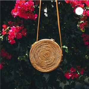 Bali Rattan Round Crossbody Bag
